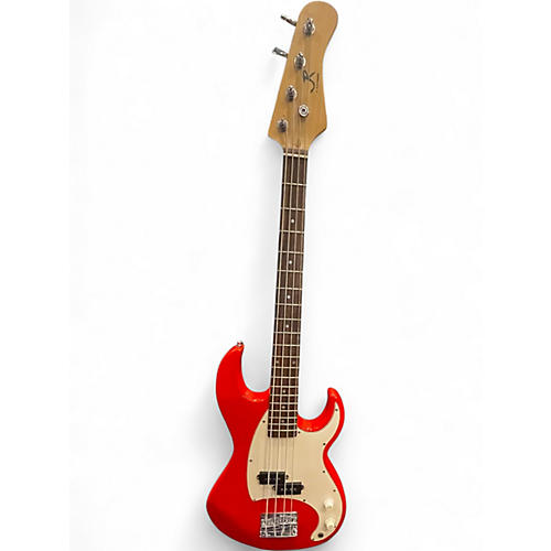 Used J. Reynolds Short Scale Red Electric Bass Guitar Red