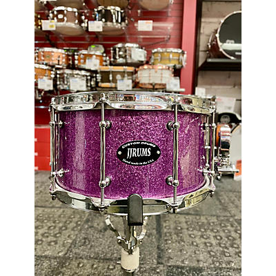 Jjdrums Used JJDrums 7X13 Maple Snare Drum Purple Sparkle