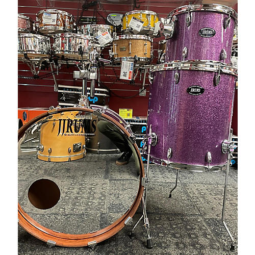 Used JJrums 3 piece Bubinga 3 Piece Kit Purple Sparkle Drum Kit Purple Sparkle