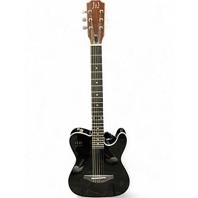 Used JN Guitars 4/4 cutaway electric folk guitar Black Acoustic Electric Guitar