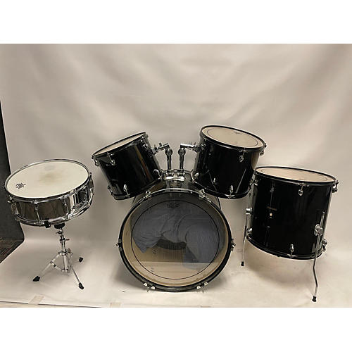 Used JTPercussion 5 piece 5 Piece Drum Kit Black Drum Kit Black
