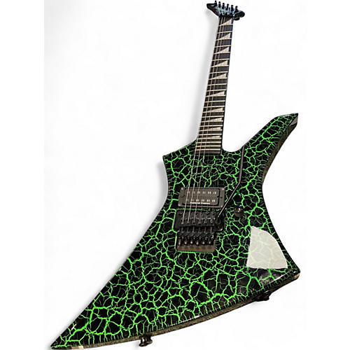 Used Jackson Brandon ellis Green Crackle Solid Body Electric Guitar Green Crackle