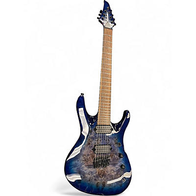 Used Jackson Chris Broderick Soloist 7 String Blue Burl Solid Body Electric Guitar