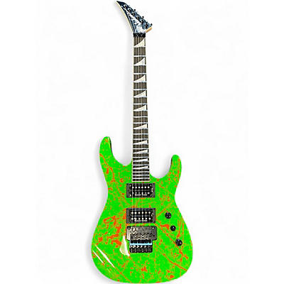Used Jackson Custom Shop DK 2H FR  Green\Orange Splatter Solid Body Electric Guitar