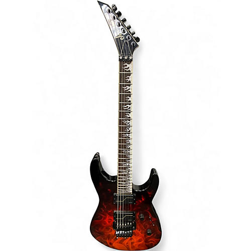 Used Jackson DINKY CUSTOM MODIFIED FLAMES Solid Body Electric Guitar FLAMES