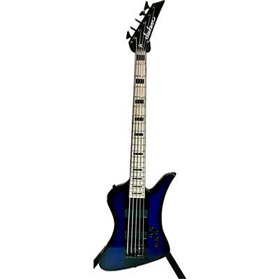 Jackson Used Jackson Dave Ellefson Signature CBX 5 String BLUE STRIPED Electric Bass Guitar