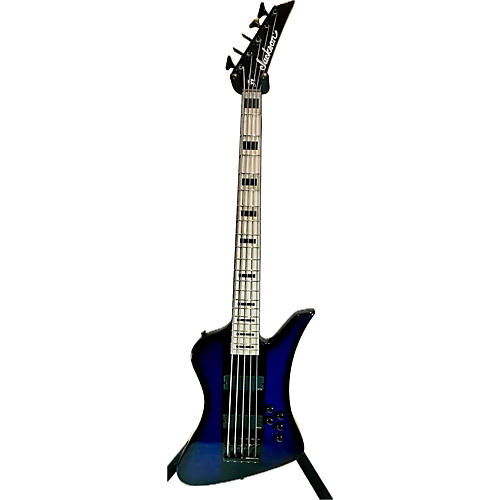 Jackson Used Jackson Dave Ellefson Signature CBX 5 String BLUE STRIPED Electric Bass Guitar BLUE STRIPED