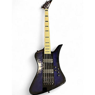 Used Jackson Dave Ellefson Signature Kelly Bird 5 String Blue Stripe Electric Bass Guitar