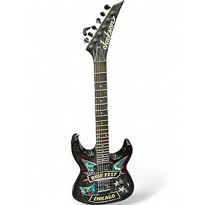 Used Jackson Dinky Standard Black with Custom Graphic Solid Body Electric Guitar