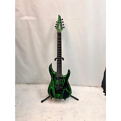 Jackson Used Jackson Dk24 Pro Ash 7 FR GREEN AND BLACK Solid Body Electric Guitar