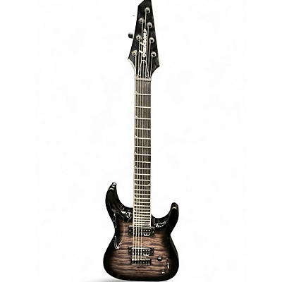 Used Jackson JS22-7 Dinky 7 String Black and Silver Solid Body Electric Guitar