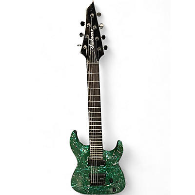 Used Jackson JS22-7 Dinky 7 String Splatter Green Solid Body Electric Guitar