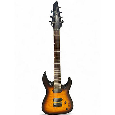 Used Jackson JS32-7 Dinky DKA 7 String Orange Solid Body Electric Guitar