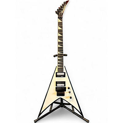Used Jackson JS32 King V White with Black Bevels Solid Body Electric Guitar