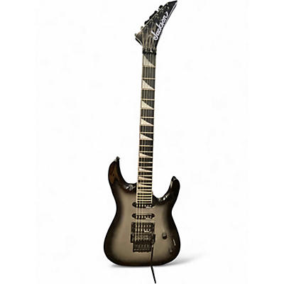 Used Jackson JS32R Dinky Floyd Rose Black and Silver Solid Body Electric Guitar