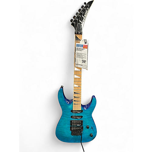Used Jackson JS34Q Dinky AQUA BLUE Solid Body Electric Guitar AQUA BLUE