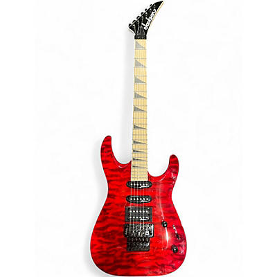 Used Jackson JS34Q Dinky DKAM Transparent Red Solid Body Electric Guitar