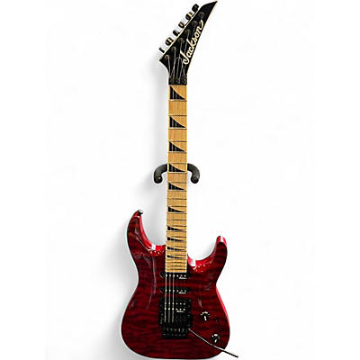 Used Jackson JS34Q Dinky DKAM Transparent Red Solid Body Electric Guitar