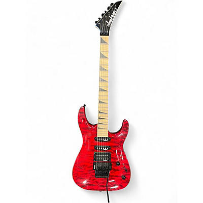 Used Jackson JS34Q Dinky TRANS RED Solid Body Electric Guitar