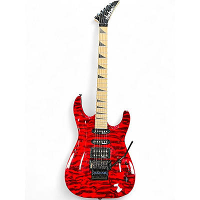 Used Jackson JS34Q Dinky TRANSPARENT RED Solid Body Electric Guitar