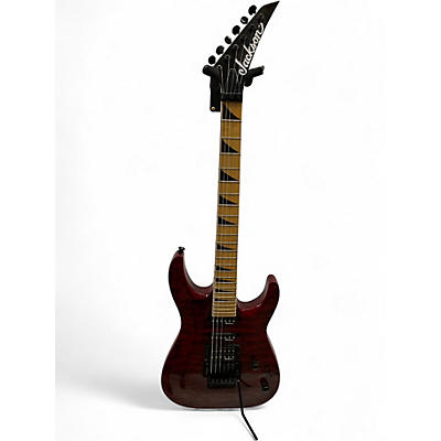 Used Jackson JS34Q Dinky TRANSPARENT RED Solid Body Electric Guitar
