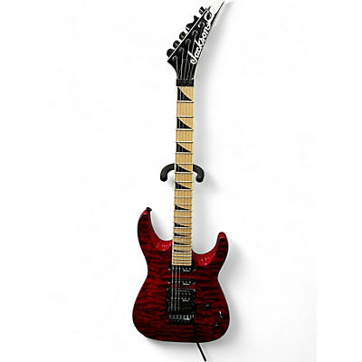 Used Jackson JS34Q Dinky Trans Red Solid Body Electric Guitar