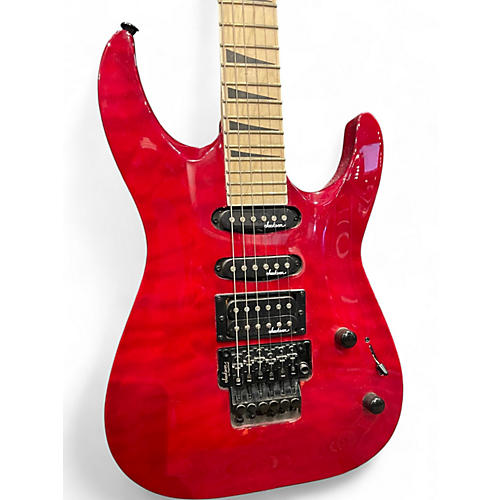Used Jackson JS34Q Dinky Transparent Red Solid Body Electric Guitar Transparent Red