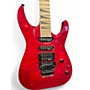 Used Jackson JS34Q Dinky Transparent Red Solid Body Electric Guitar Transparent Red
