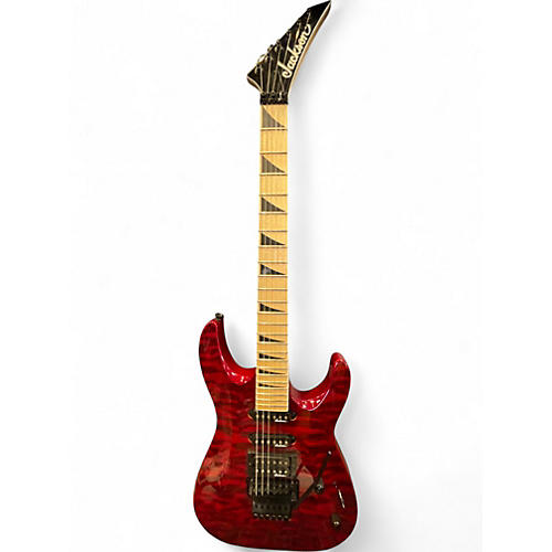 Used Jackson JS34Q Dinky Transparent Red Solid Body Electric Guitar Transparent Red