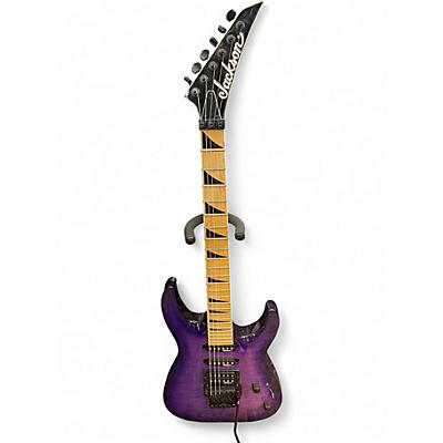 Used Jackson JS34Q Dinky transparent purple Solid Body Electric Guitar