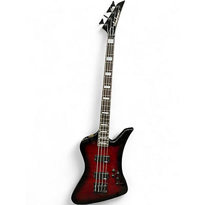 Used Jackson JS3Q Kelly Bird Crimson Red Trans Electric Bass Guitar