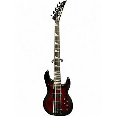 Used Jackson JS3VQ Transparent Red Electric Bass Guitar