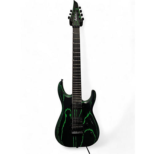 Jackson Used Jackson Jackson Pro Series Dinky DK Modern Ash FR7 Baked Green BLACK AND GREEN Solid Body Electric Guitar BLACK AND GREEN