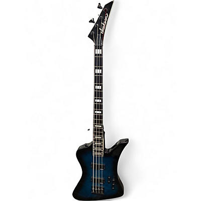Used Jackson Kelly Bird Blue to Black Fade Electric Bass Guitar