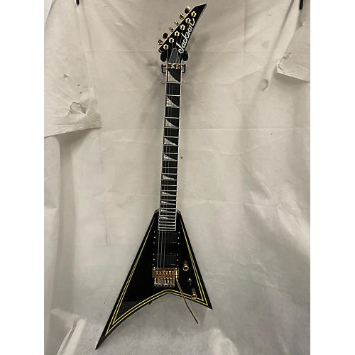 Jackson Used Jackson MJ Series Rhoads RR24-MG Black With Yellow Stripes Solid Body Electric Guitar Black with Yellow Stripes