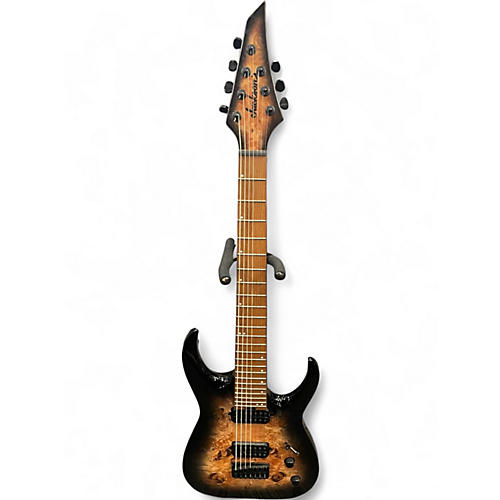 Used Jackson Misha Mansoor Juggernaut HT7P Black Burst Burl Solid Body Electric Guitar Black Burst Burl