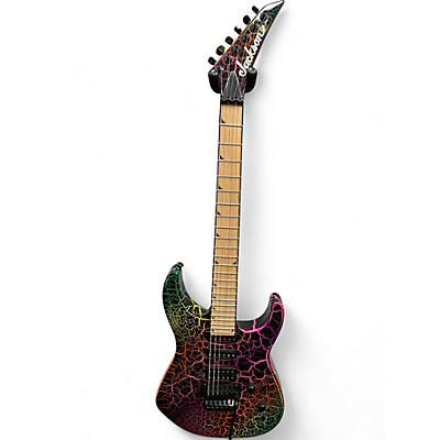 Used Jackson PRO SLM3 RAINBOW CRACKLE Solid Body Electric Guitar