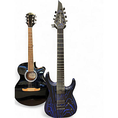 Used Jackson Pro Series Dinky DK Modern Ash HT7 Baked Blue Solid Body Electric Guitar