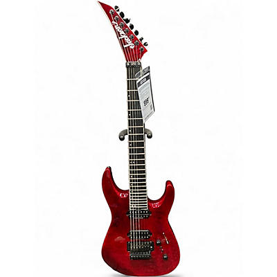 Used Jackson Pro Series Dinky DK7-Q Crimson Red Trans Solid Body Electric Guitar