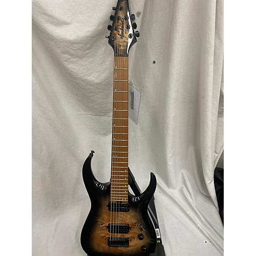 Jackson Used Jackson Pro Series Misha Mansoor Signature Juggernaut HT7P Black Burst Burl Solid Body Electric Guitar Black Burst Burl