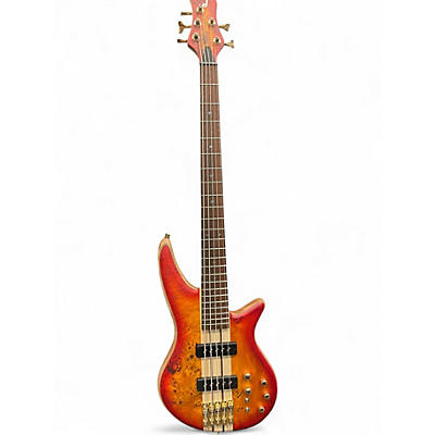 Used Jackson Pro Series Spectra Bass SB V  BURL SUNBURST Electric Bass Guitar