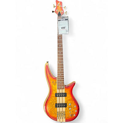 Used Jackson Pro Series Spectra Bass SB V Poplar Burl Cherry Electric Bass Guitar