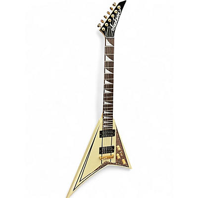 Used Jackson RR3 Randy Rhoads IVORY WITH BLACK PIN STRIPES Solid Body Electric Guitar