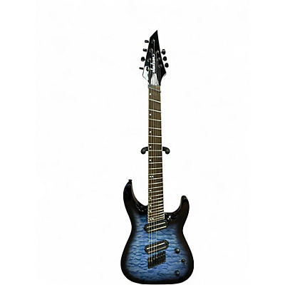 Used Jackson  SLATX7Q TRANS BLUE BURST Solid Body Electric Guitar