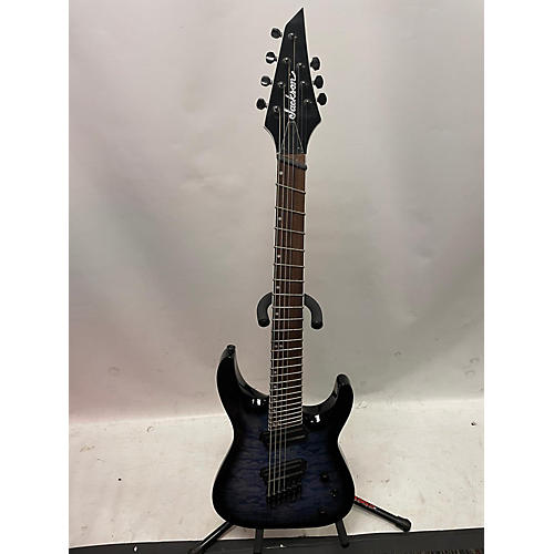 Jackson Used Jackson SLATX7Q TRANSPARENT BLUE BURST Solid Body Electric Guitar TRANSPARENT BLUE BURST