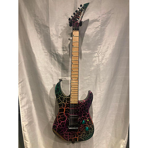 Jackson Used Jackson Soloist SL3M Rainbow Crackle Solid Body Electric Guitar rainbow crackle