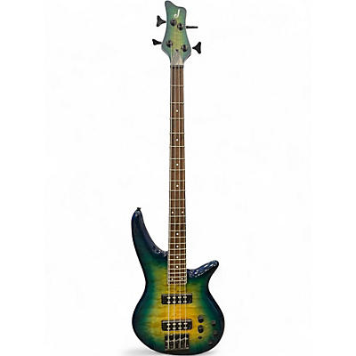 Used Jackson Spectra SBXQ IV Amber Blue Burst Electric Bass Guitar