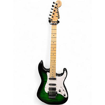 Used Jackson USA Adrian Smith Signature SDQM San Dimas Transparent Green Burst Solid Body Electric Guitar