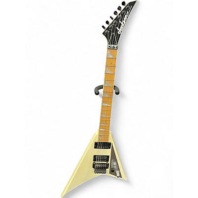 Used Jackson USA Custom RR Flying V Olympic Pearl Solid Body Electric Guitar