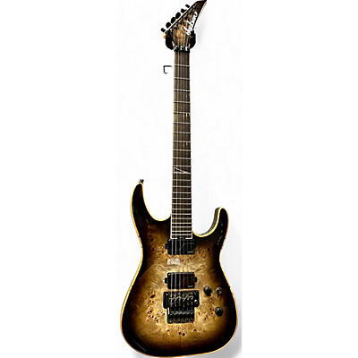 Jackson Used Jackson Wildcard Soloist SL2P Transparent Black Burl Solid Body Electric Guitar